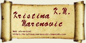Kristina Marenović vizit kartica